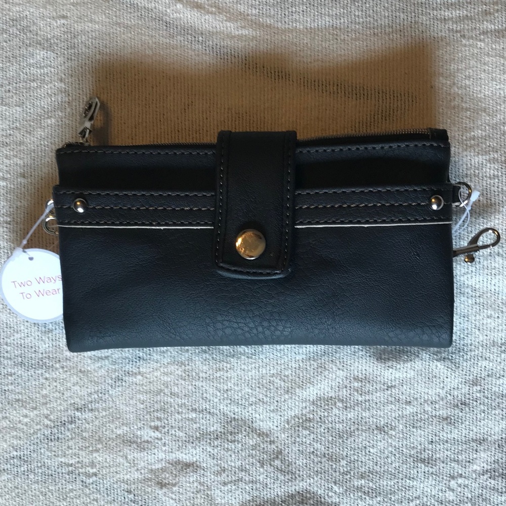 Kim Rogers wallet with straps